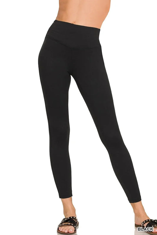 Zenana Brushed Microfiber Full Length Leggings - Trendibles