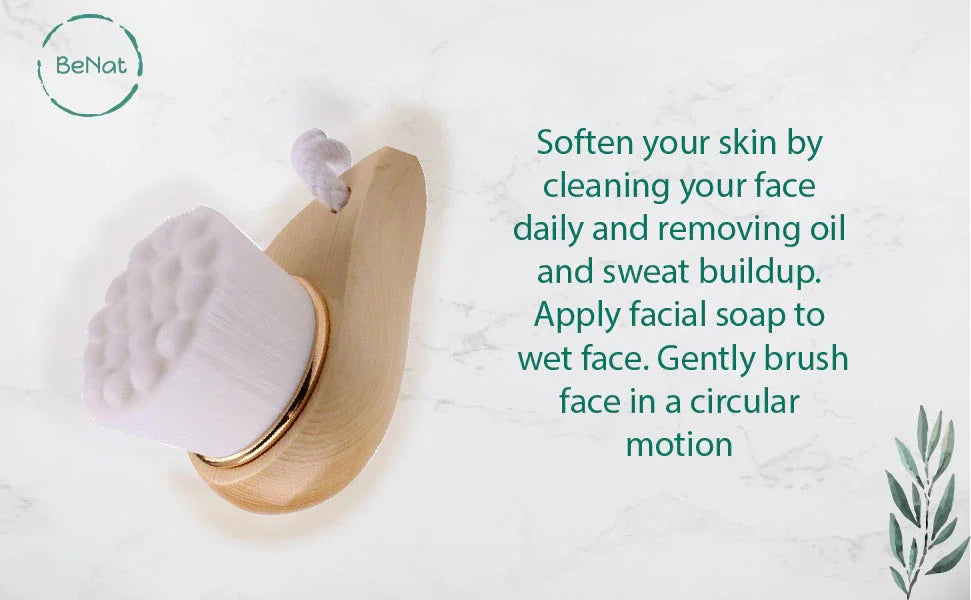Facial Brush with Bamboo Handle - Trendibles