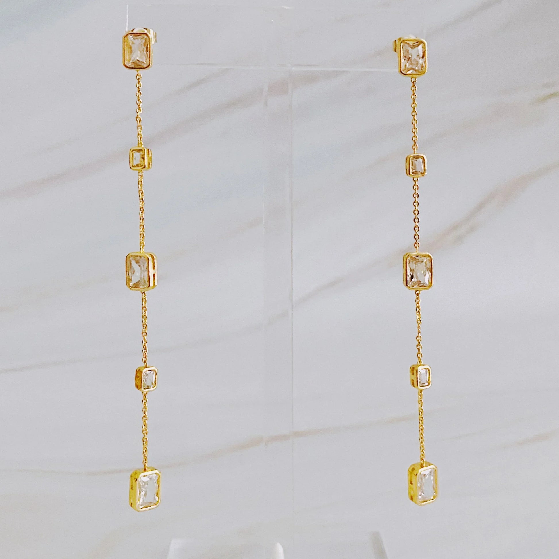 Five Stone Dangle Earrings - Trendibles