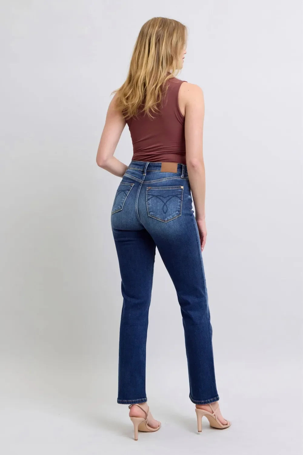 Judy Blue Full Size Washed Straight Leg Jeans with Pockets - Trendibles