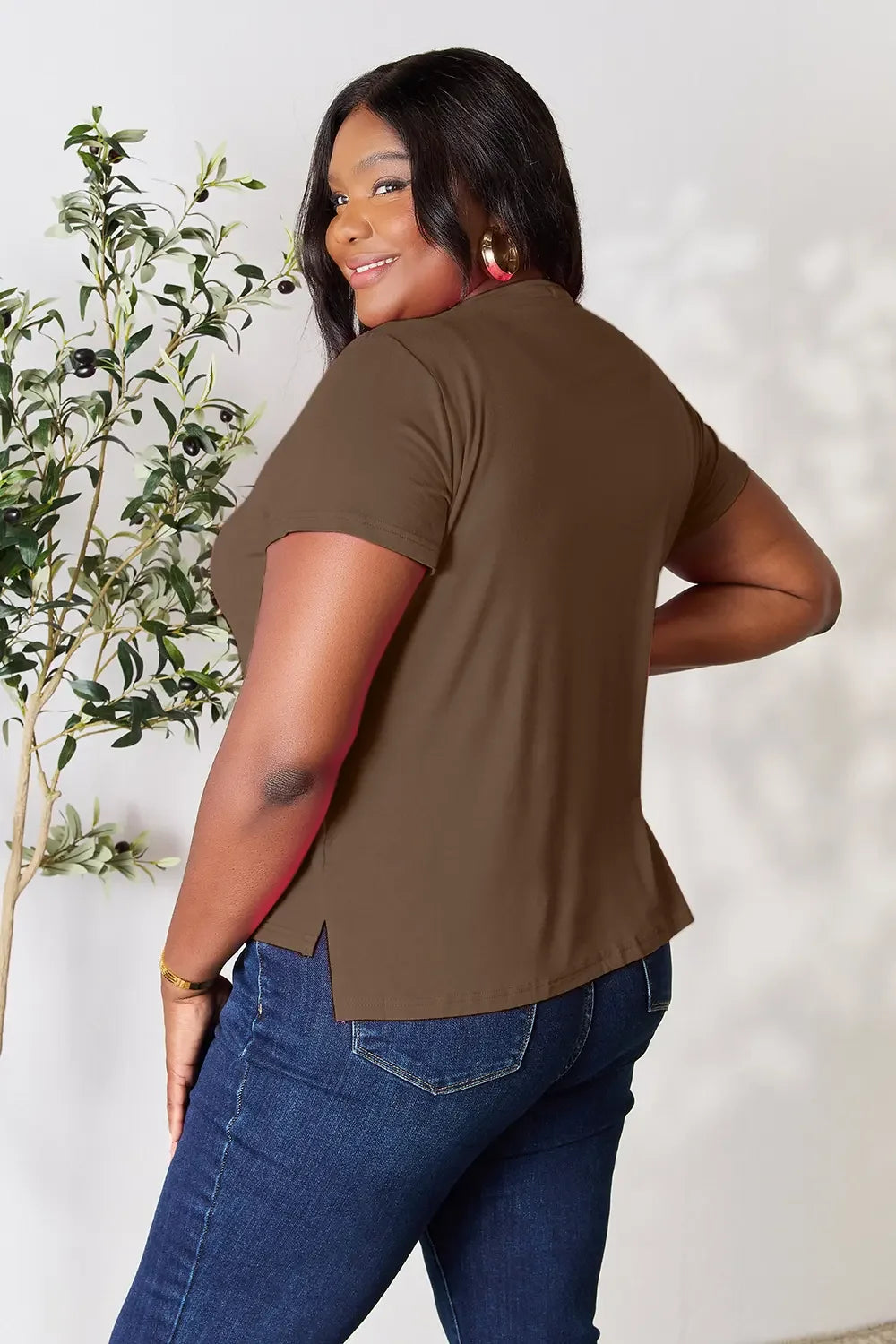 Basic Bae Full Size Round Neck Short Sleeve T-Shirt Plus Size - Trendibles