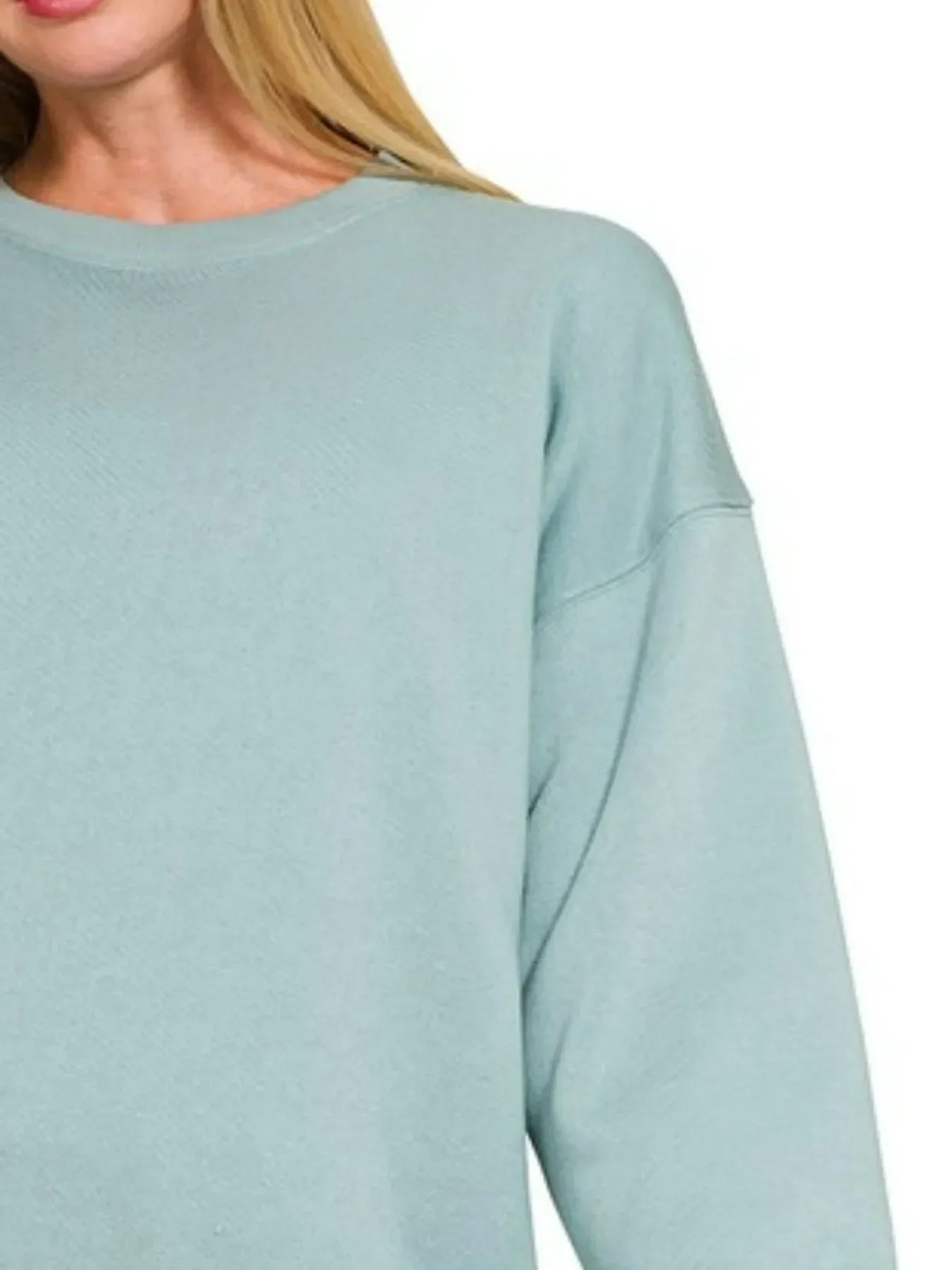 Zenana Fleece Round Neck Sweatshirts - Trendibles
