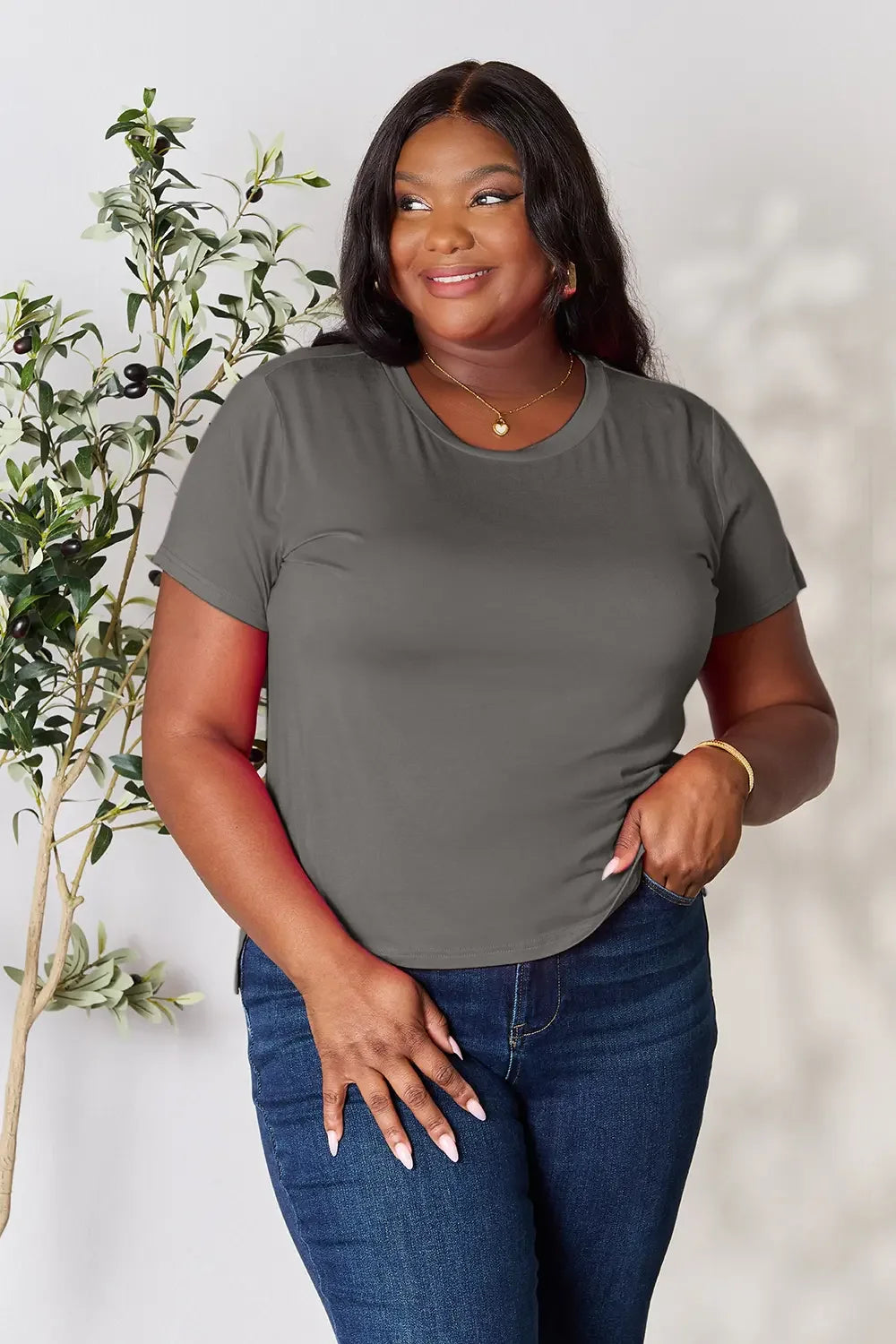 Basic Bae Full Size Round Neck Short Sleeve T-Shirt - Trendibles