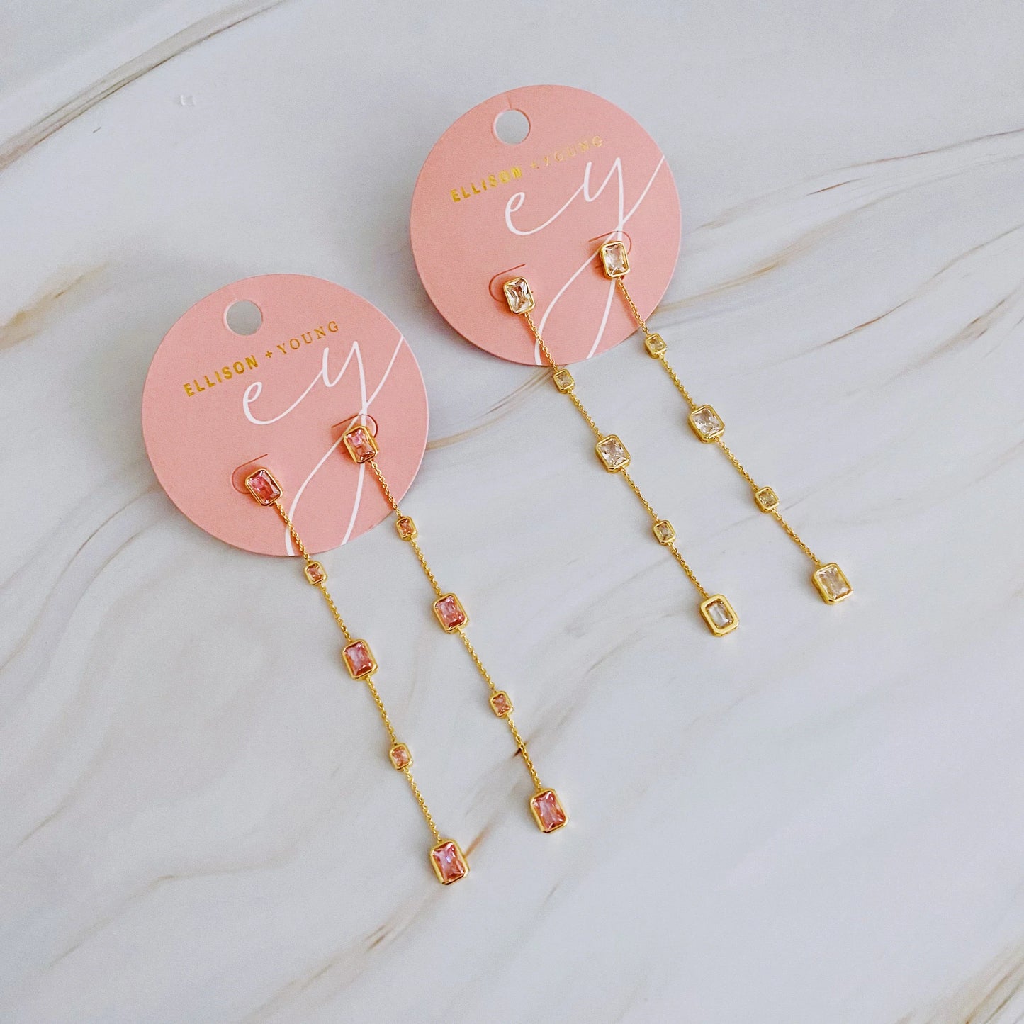 Five Stone Dangle Earrings - Trendibles