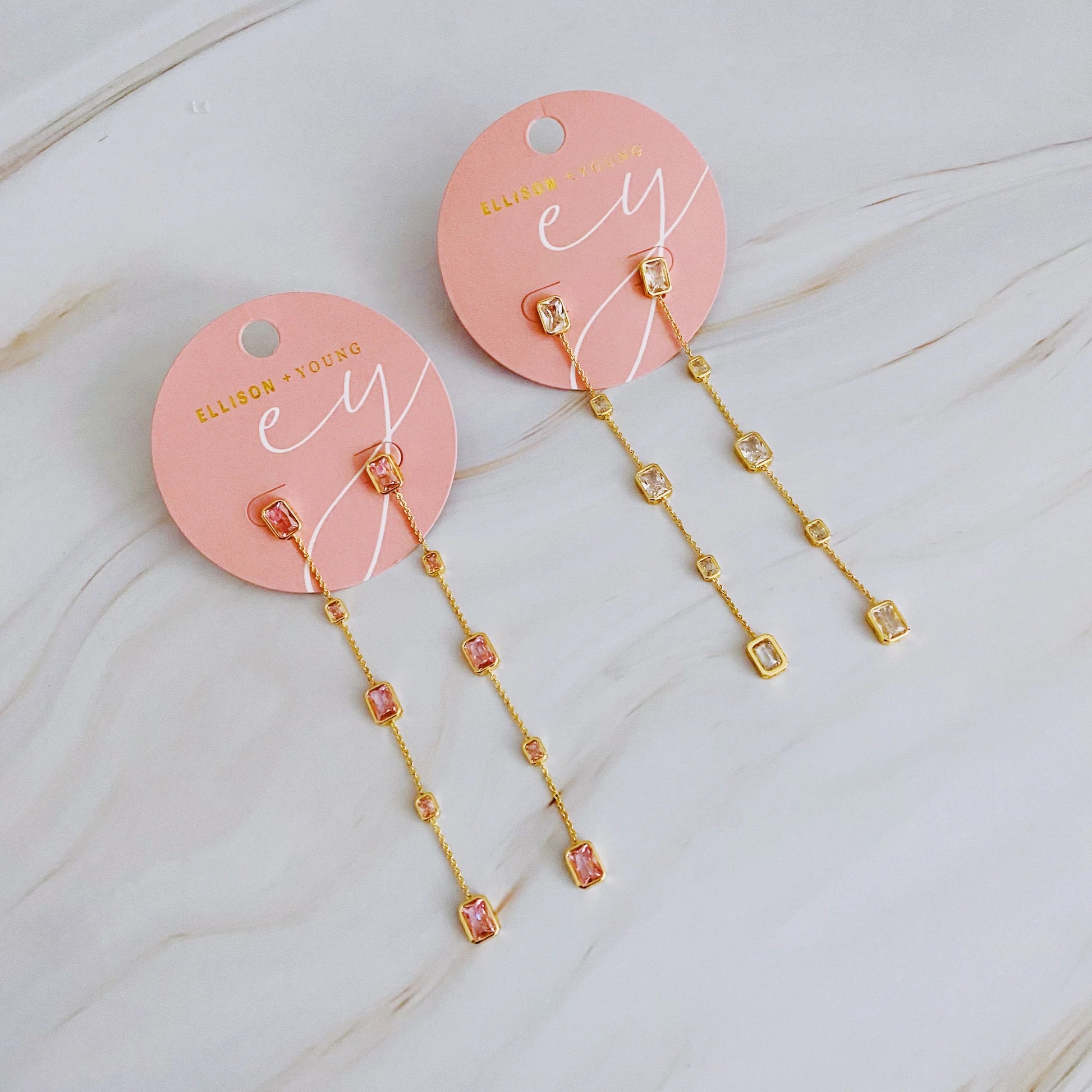 Five Stone Dangle Earrings - Trendibles