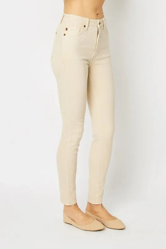 Judy Blue Full Size Garment Dyed Tummy Control Skinny Jeans - Trendibles