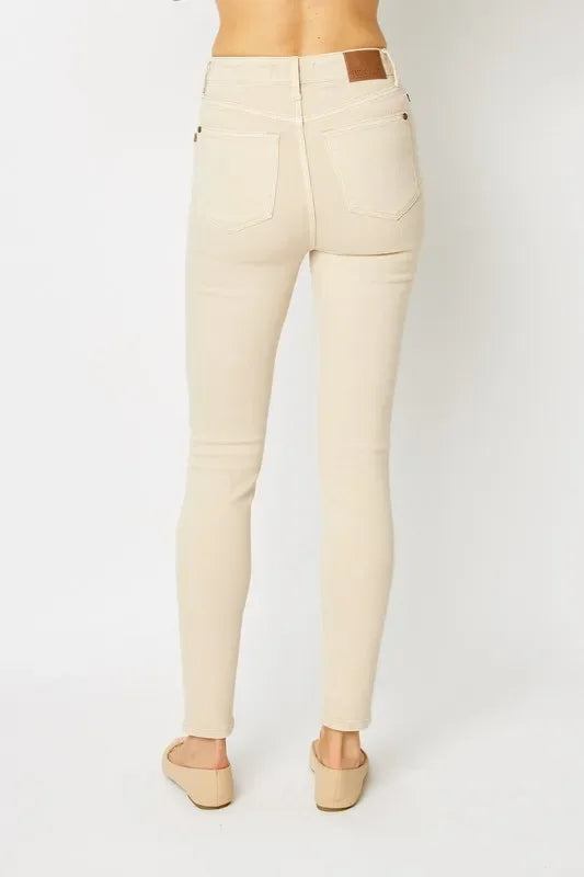 Judy Blue Full Size Garment Dyed Tummy Control Skinny Jeans - Trendibles