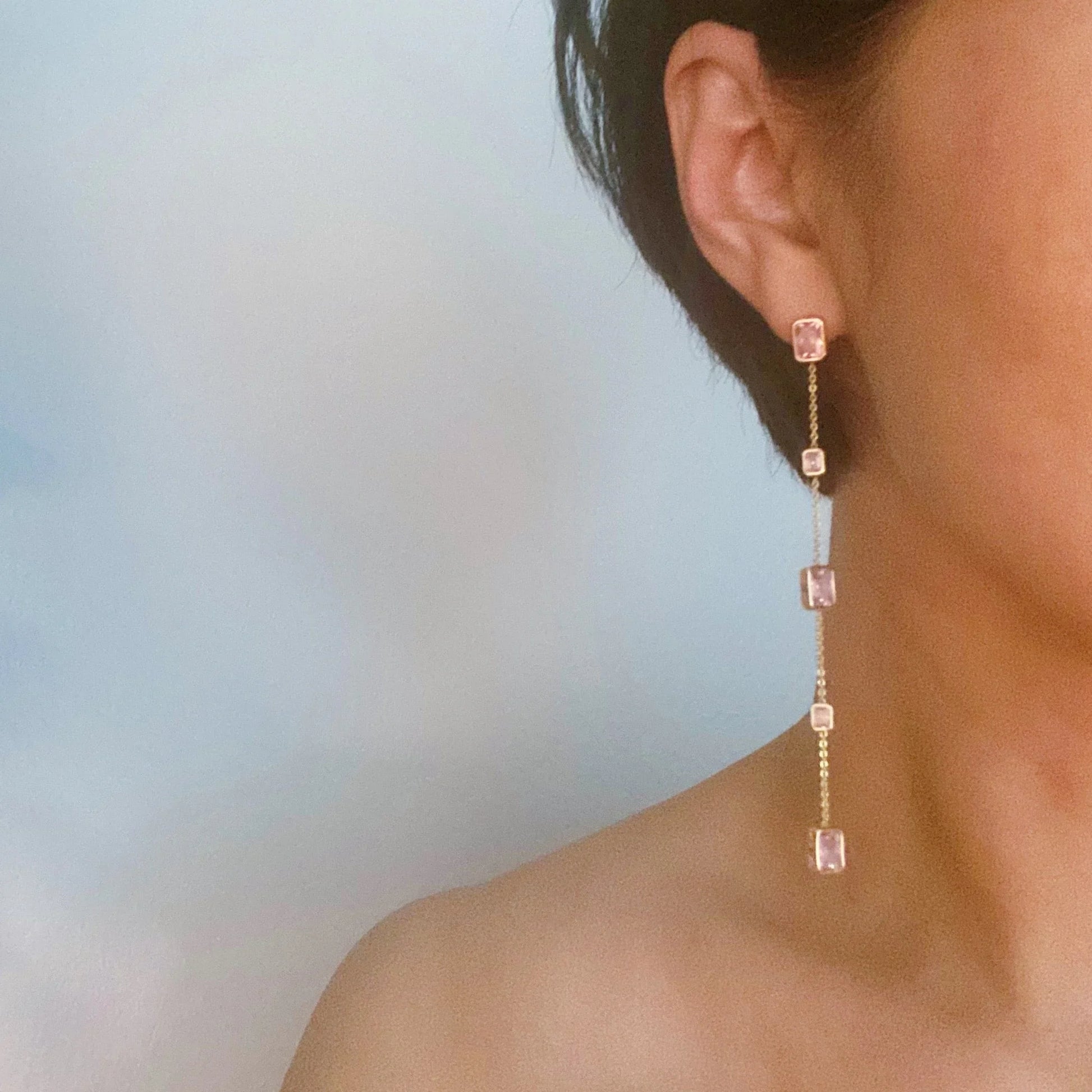 Five Stone Dangle Earrings - Trendibles