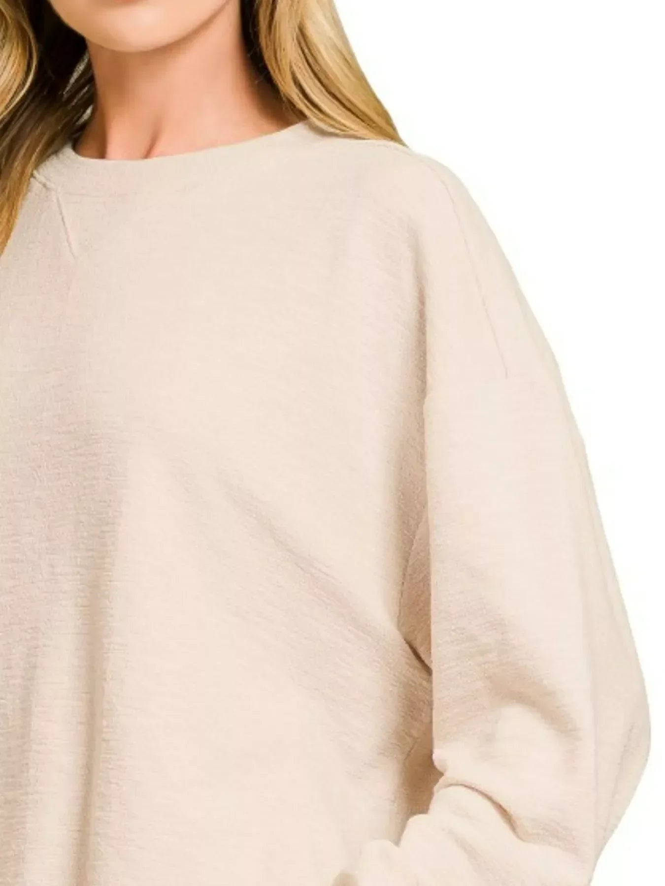 Zenana Slub Long Sleeve Top and Shorts Set - Trendibles