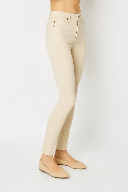 Judy Blue Full Size Garment Dyed Tummy Control Skinny Jeans - Trendibles
