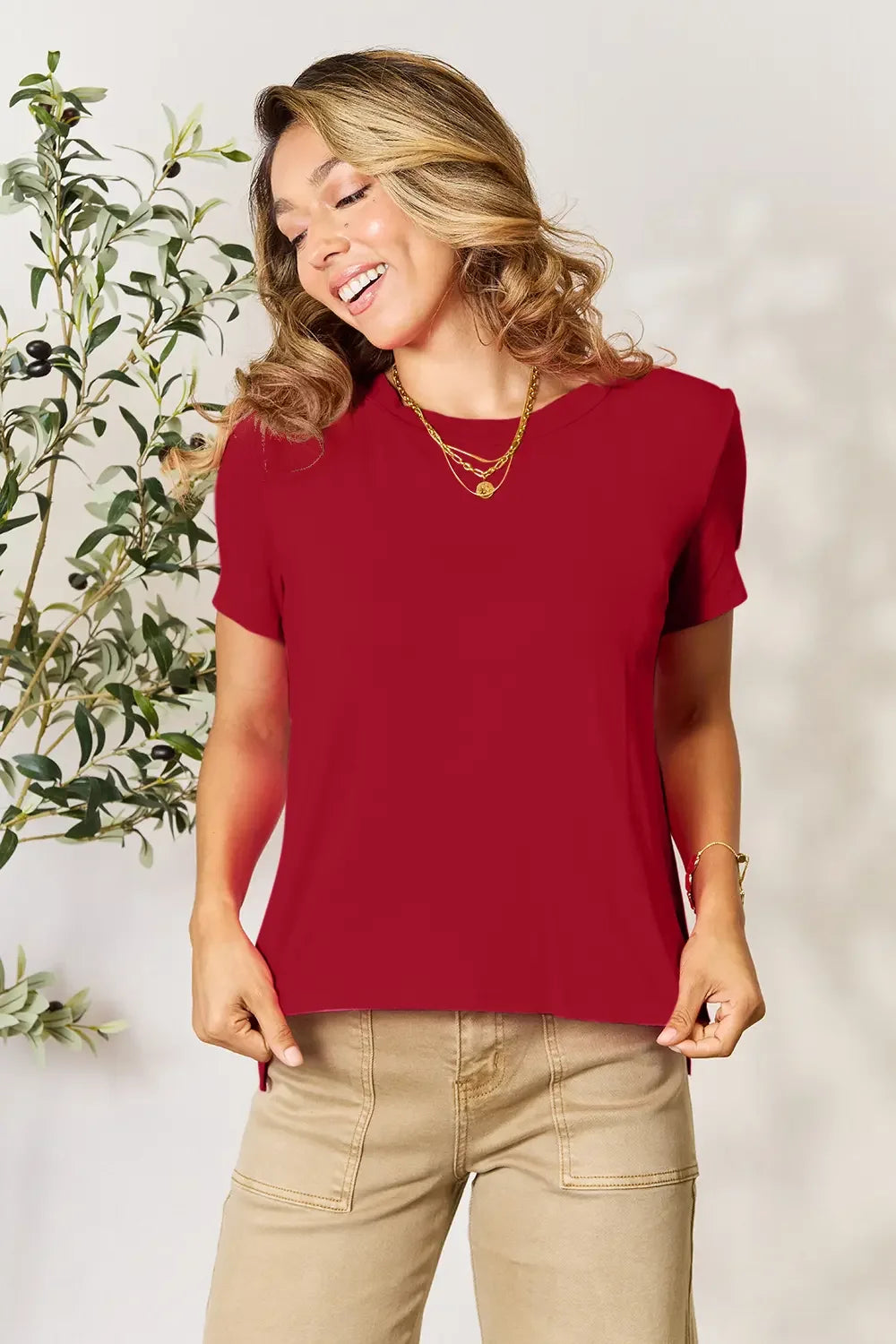 Basic Bae Full Size Round Neck Short Sleeve T-Shirt - Trendibles