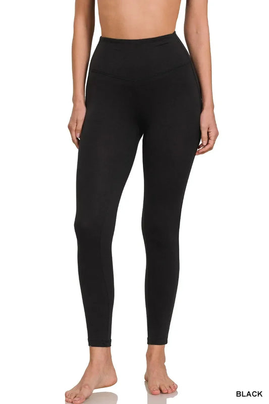 Zenana Brushed Microfiber Full Length Leggings - Trendibles