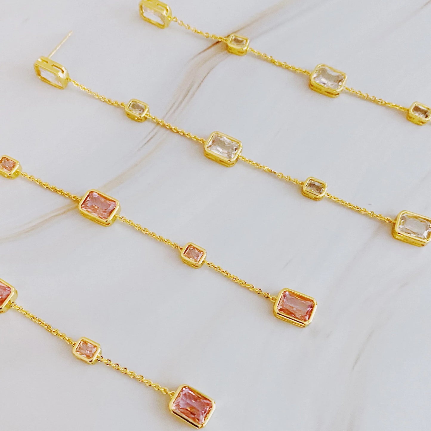 Five Stone Dangle Earrings - Trendibles