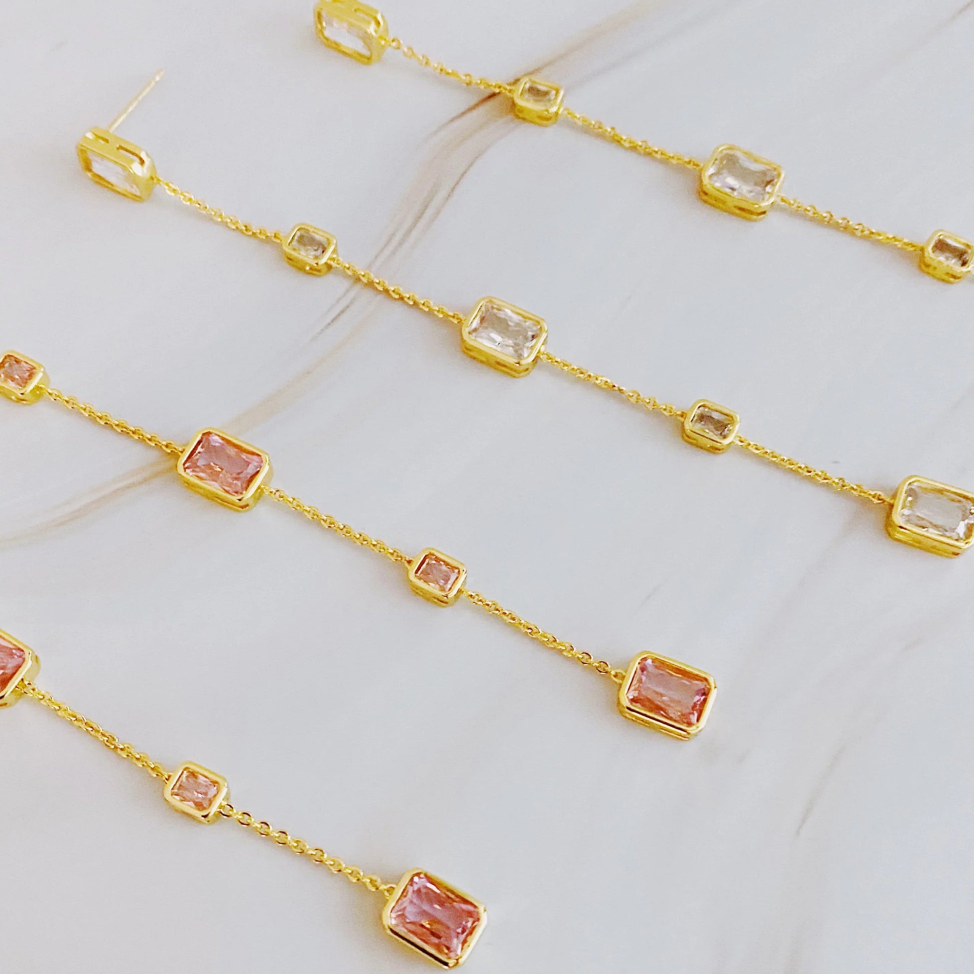 Five Stone Dangle Earrings - Trendibles