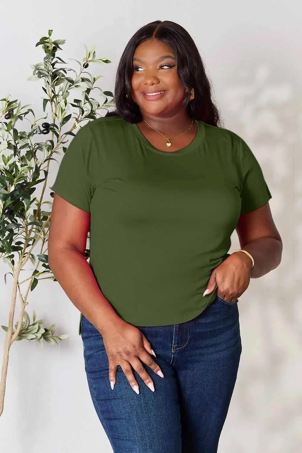 Basic Bae Full Size Round Neck Short Sleeve T-Shirt - Trendibles