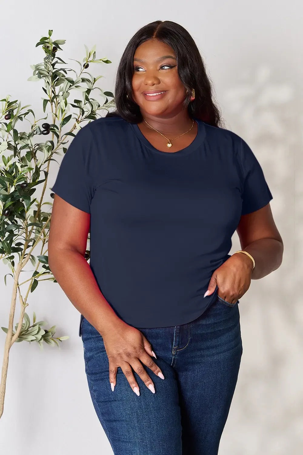Basic Bae Full Size Round Neck Short Sleeve T-Shirt - Trendibles