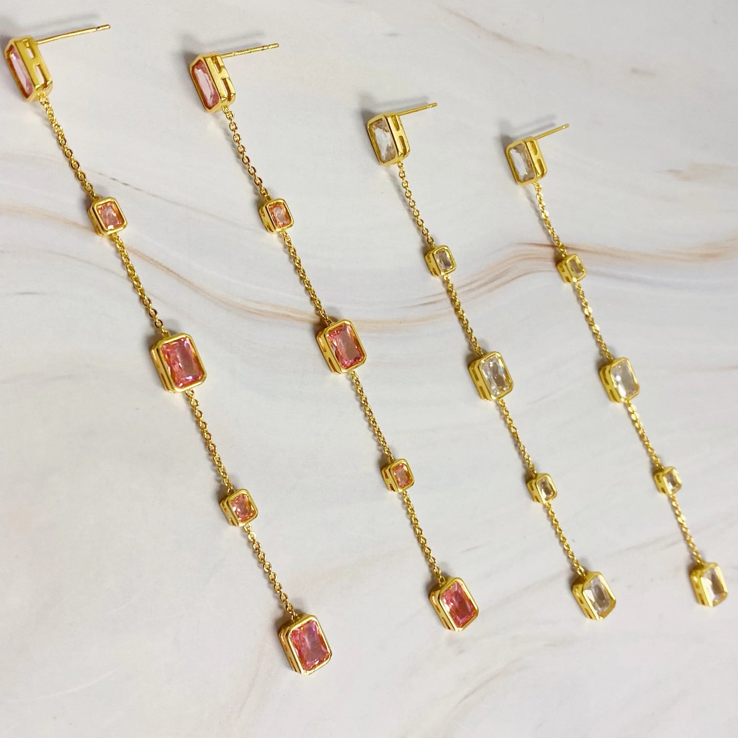 Five Stone Dangle Earrings - Trendibles
