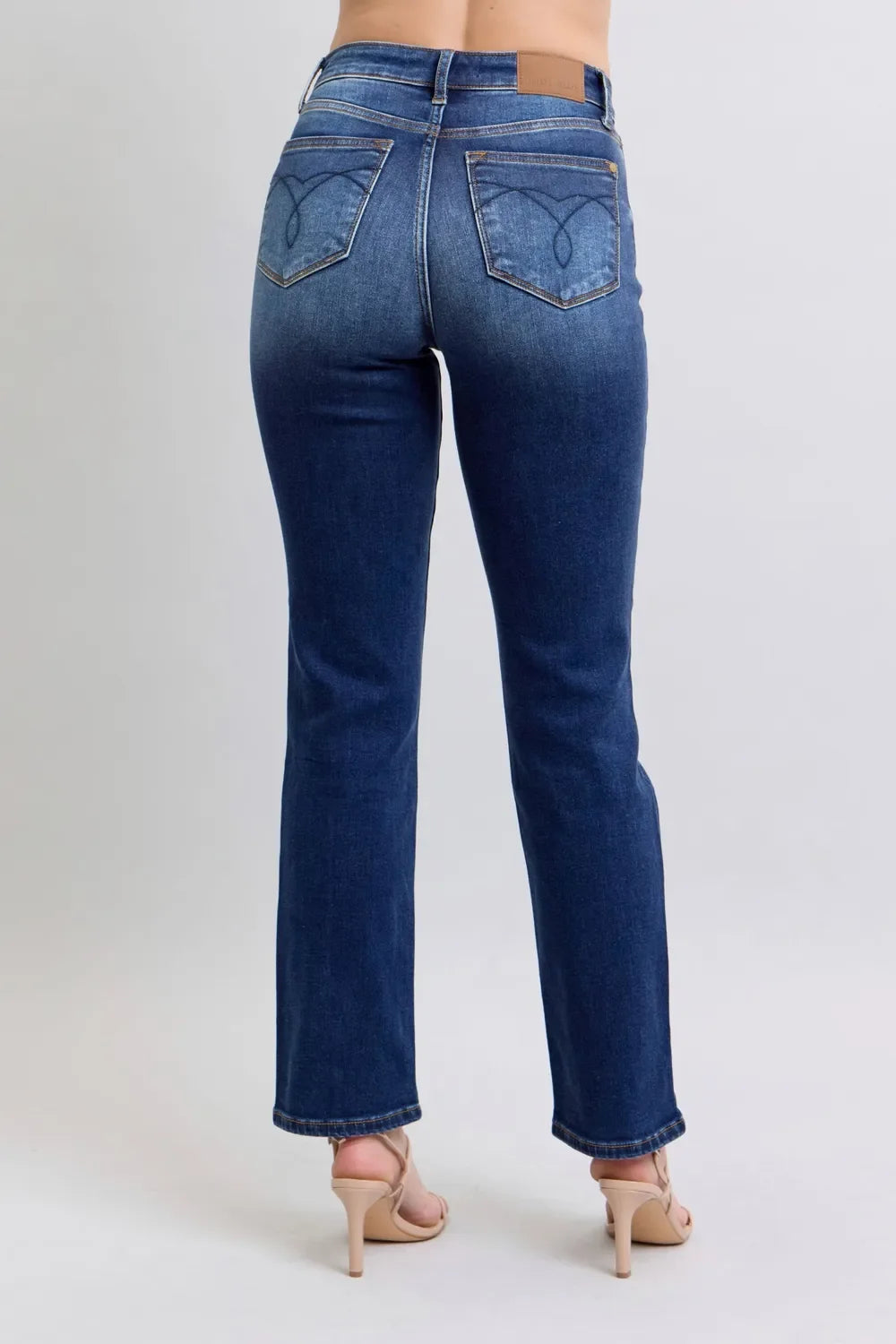 Judy Blue Full Size Washed Straight Leg Jeans with Pockets - Trendibles