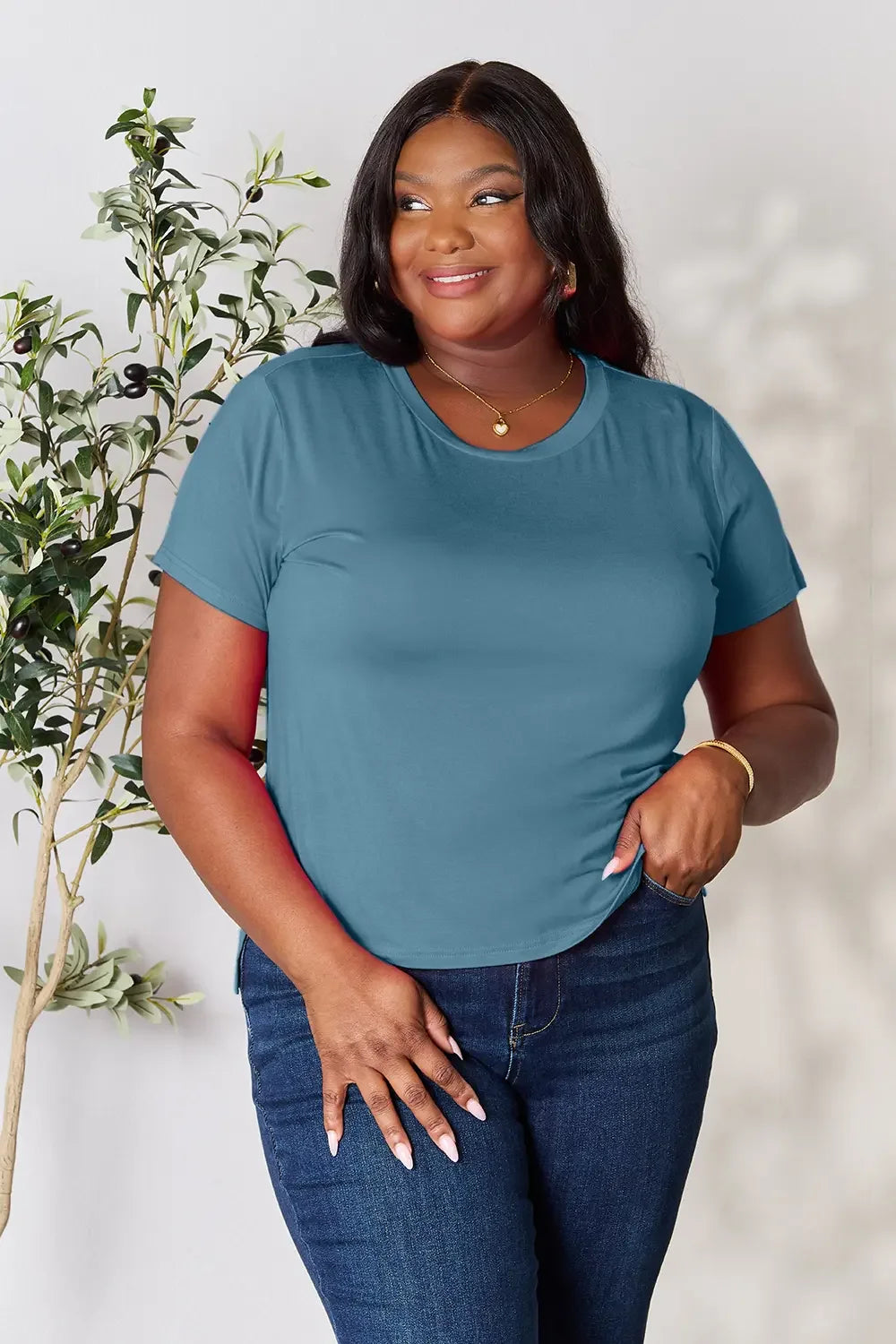Basic Bae Full Size Round Neck Short Sleeve T-Shirt - Trendibles