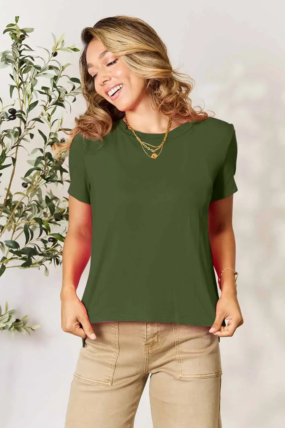 Basic Bae Full Size Round Neck Short Sleeve T-Shirt - Trendibles