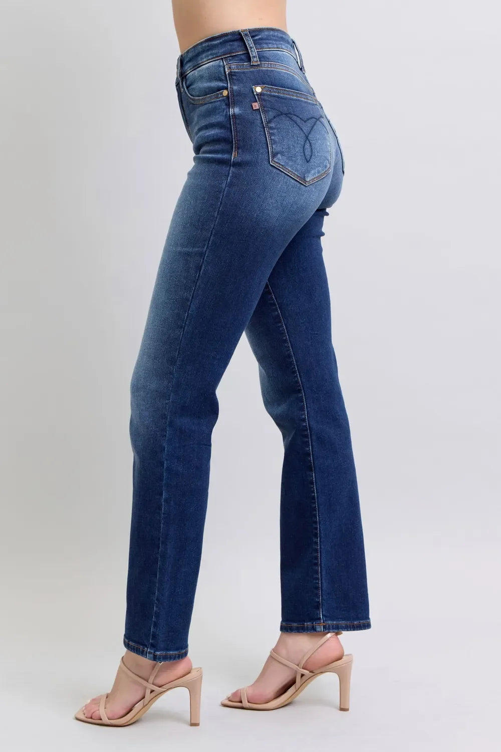 Judy Blue Full Size Washed Straight Leg Jeans with Pockets - Trendibles