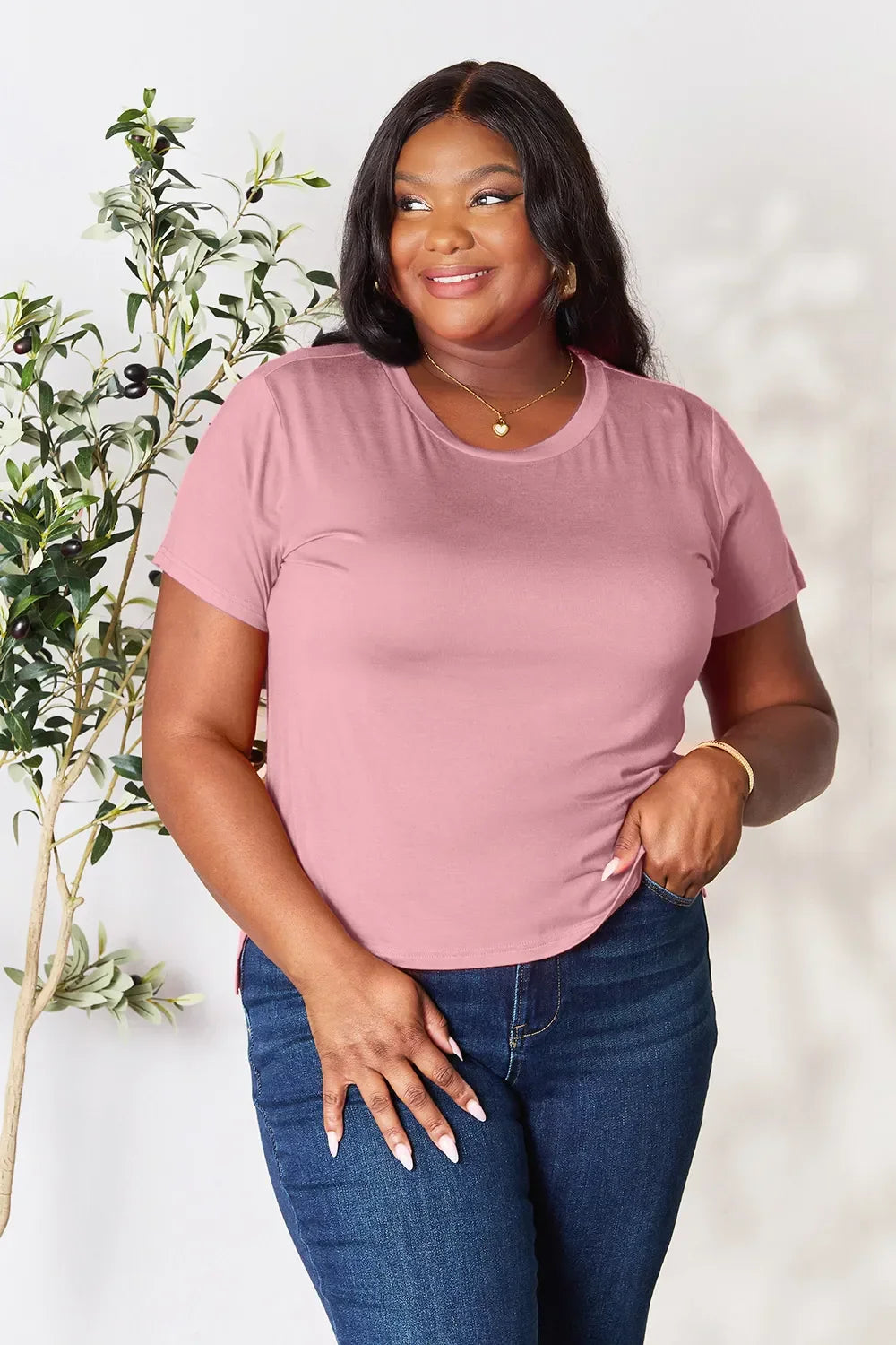 Basic Bae Full Size Round Neck Short Sleeve T-Shirt - Trendibles