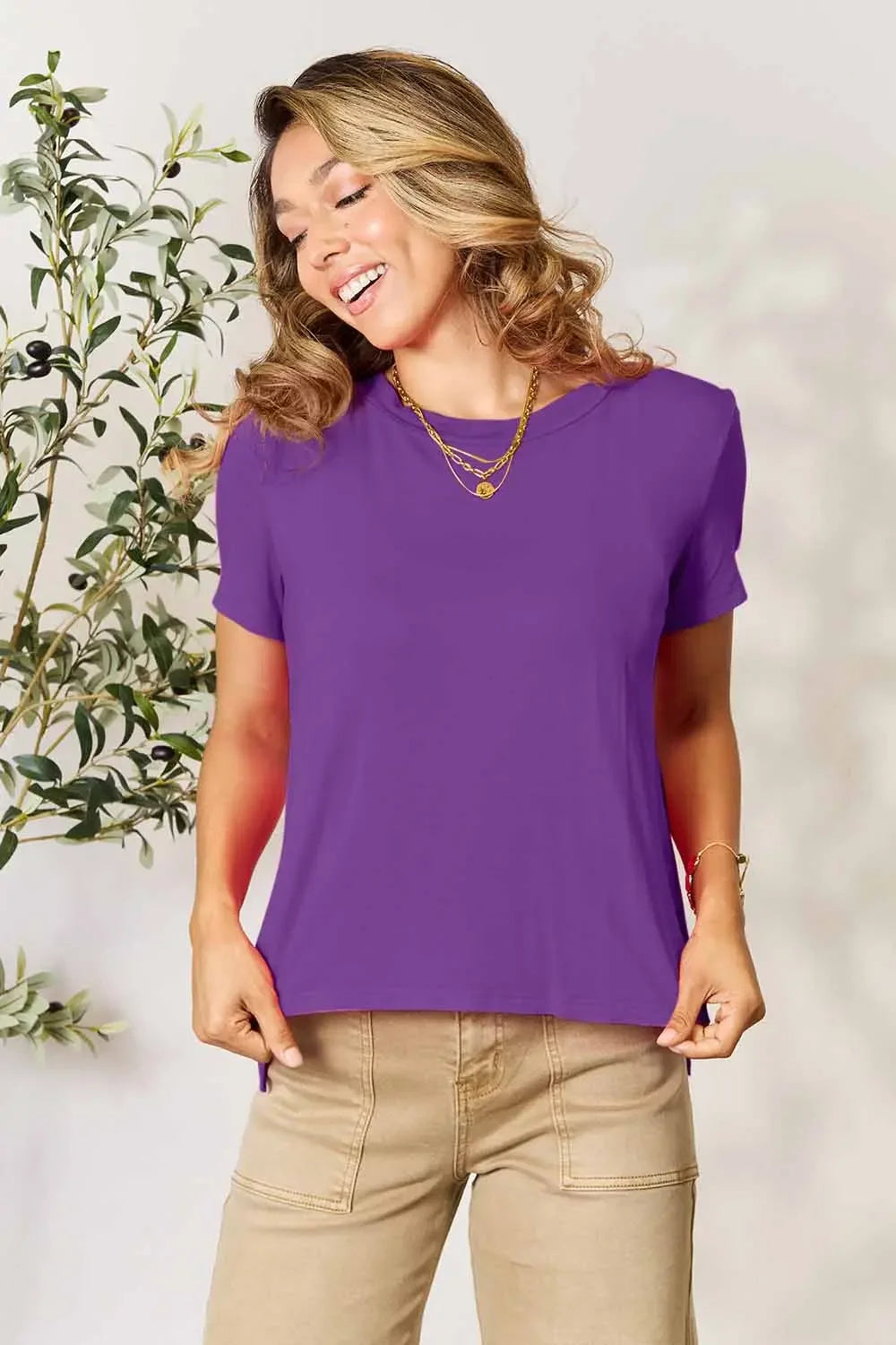 Basic Bae Full Size Round Neck Short Sleeve T-Shirt - Trendibles