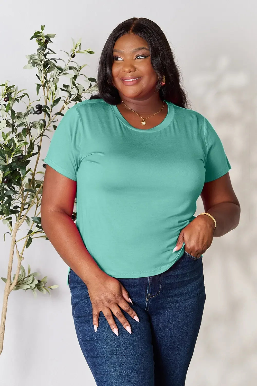 Basic Bae Full Size Round Neck Short Sleeve T-Shirt - Trendibles