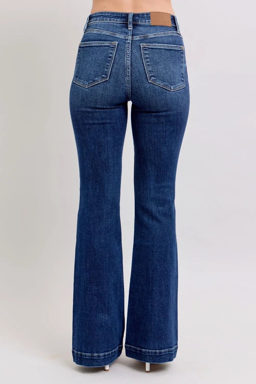 Judy Blue Full Size High Rise Flare Jeans with Pockets Plus Size - Trendibles