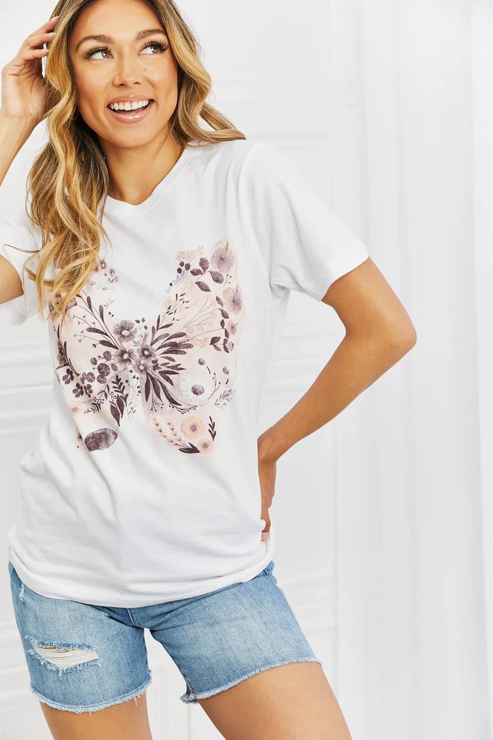 mineB You Give Me Butterflies Graphic T-Shirt - Trendibles