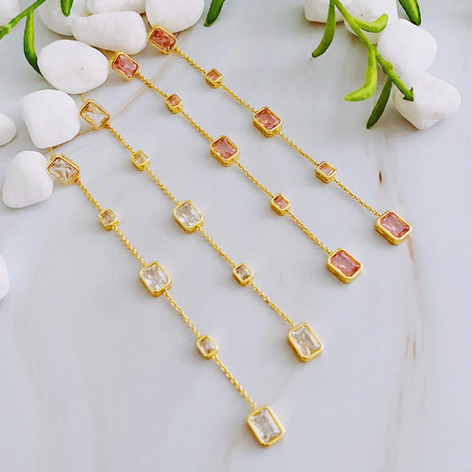 Five Stone Dangle Earrings - Trendibles