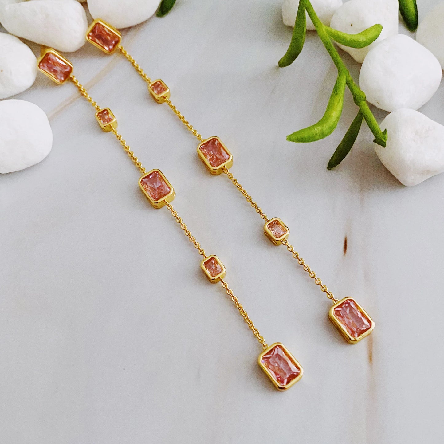 Five Stone Dangle Earrings - Trendibles