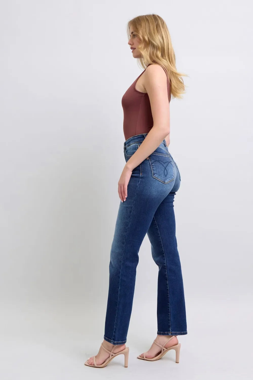 Judy Blue Full Size Washed Straight Leg Jeans with Pockets - Trendibles