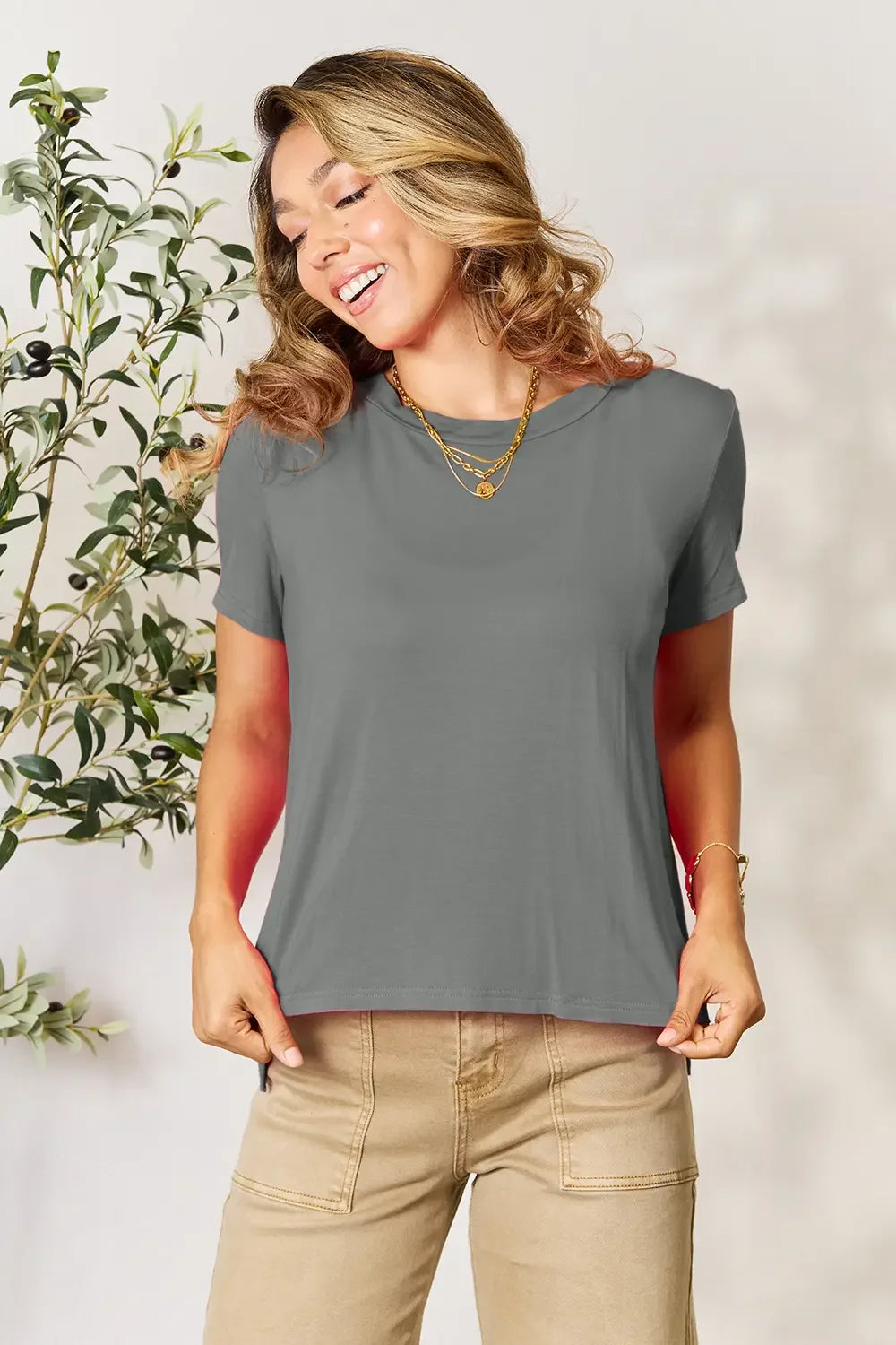 Basic Bae Full Size Round Neck Short Sleeve T-Shirt - Trendibles