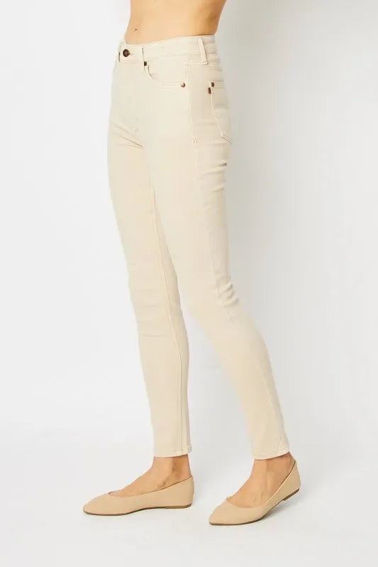Judy Blue Full Size Garment Dyed Tummy Control Skinny Jeans - Trendibles