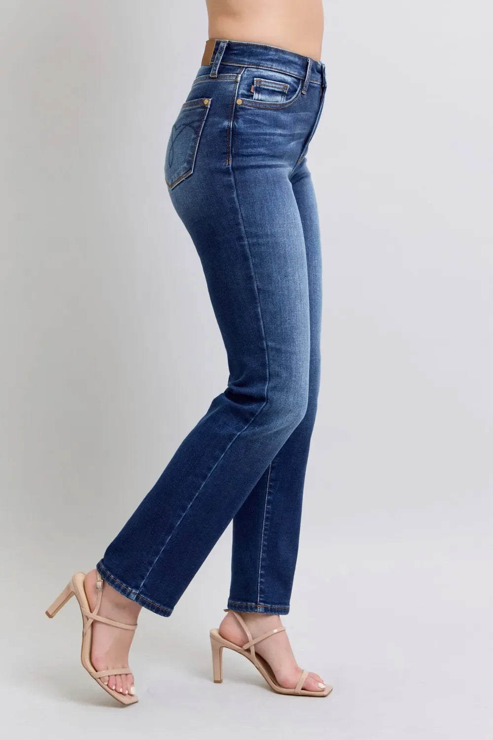 Judy Blue Full Size Washed Straight Leg Jeans with Pockets - Trendibles