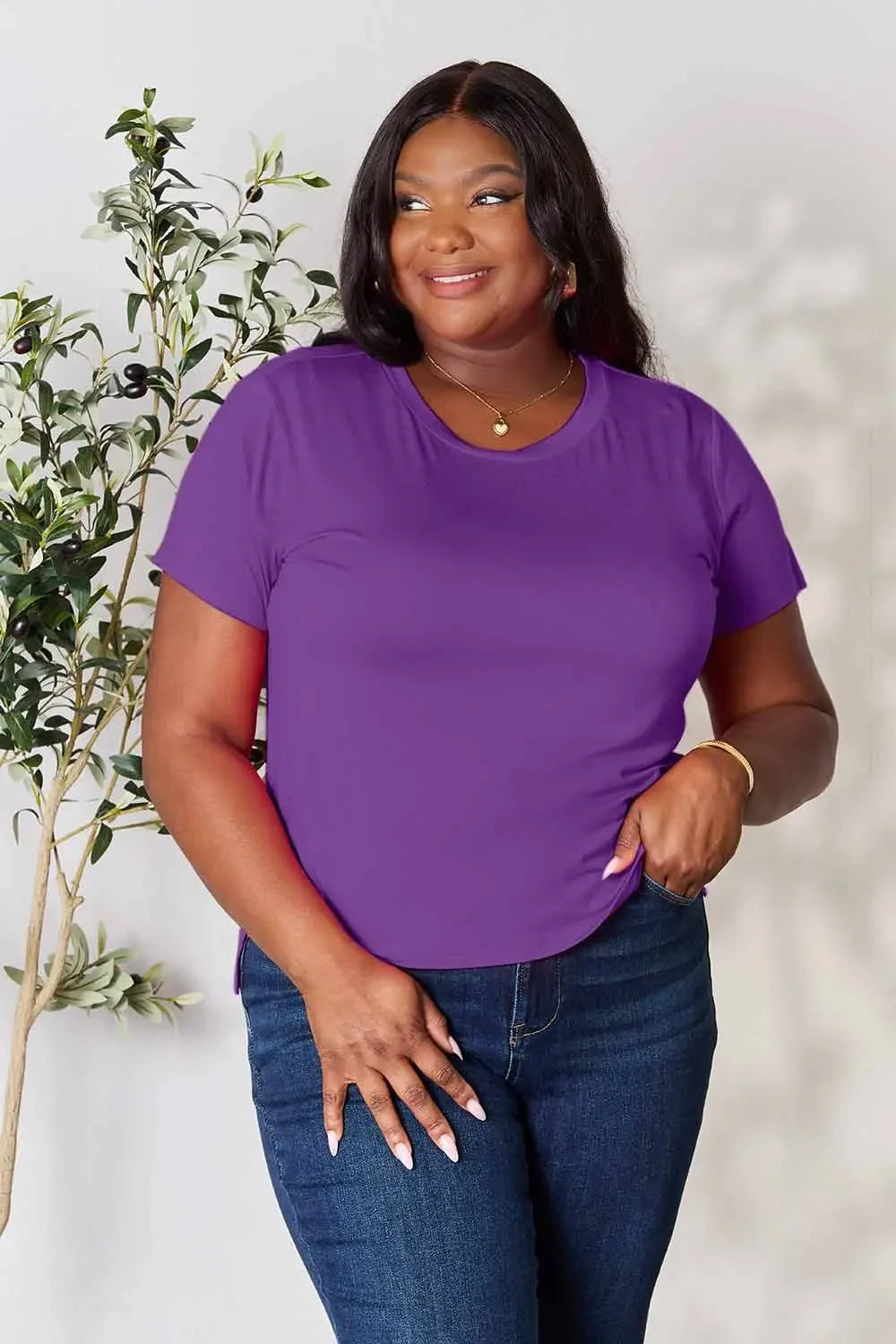 Basic Bae Full Size Round Neck Short Sleeve T-Shirt - Trendibles