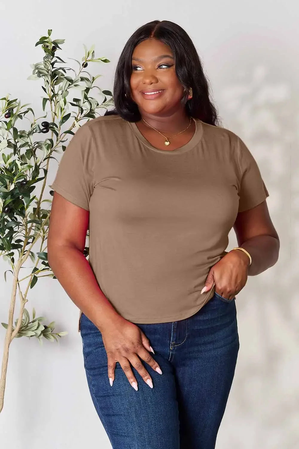 Basic Bae Full Size Round Neck Short Sleeve T-Shirt - Trendibles