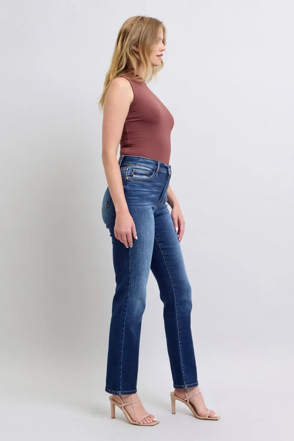 Judy Blue Full Size Washed Straight Leg Jeans with Pockets - Trendibles
