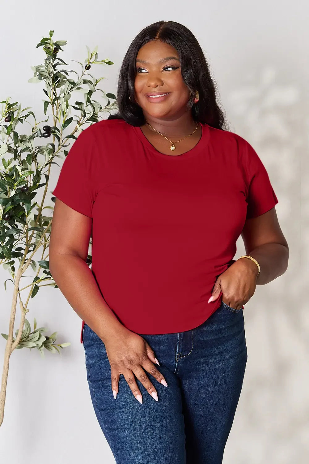 Basic Bae Full Size Round Neck Short Sleeve T-Shirt - Trendibles