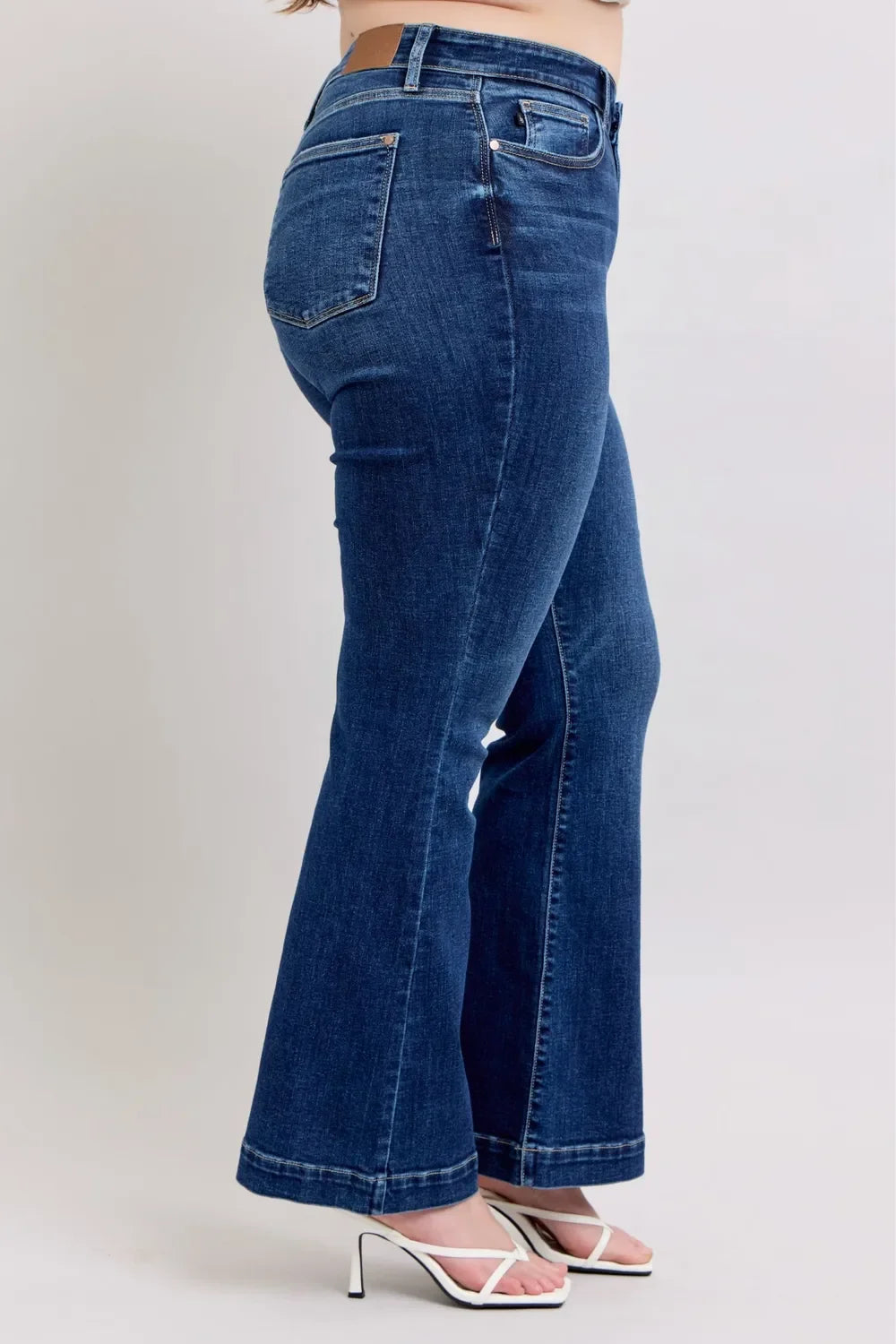 Judy Blue Full Size High Rise Flare Jeans with Pockets Plus Size - Trendibles